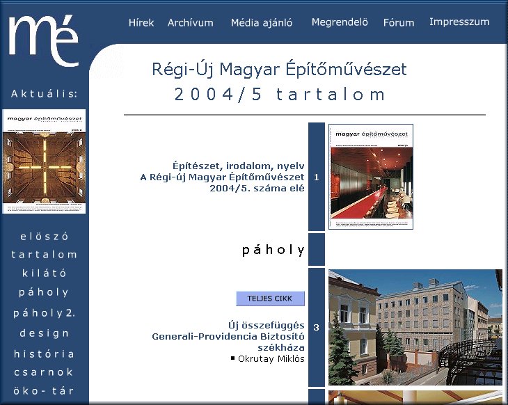 R�gi-�j Magyar �p�t�m�v�szet 2006.03.01.