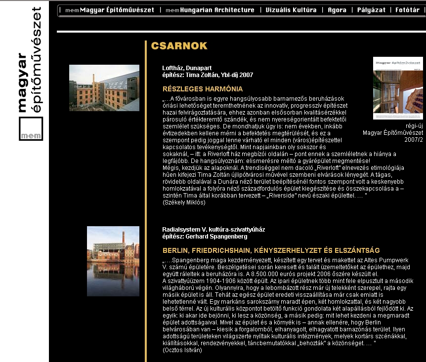 R�gi-�j Magyar �p�t�m�v�szet 2007.06.20.