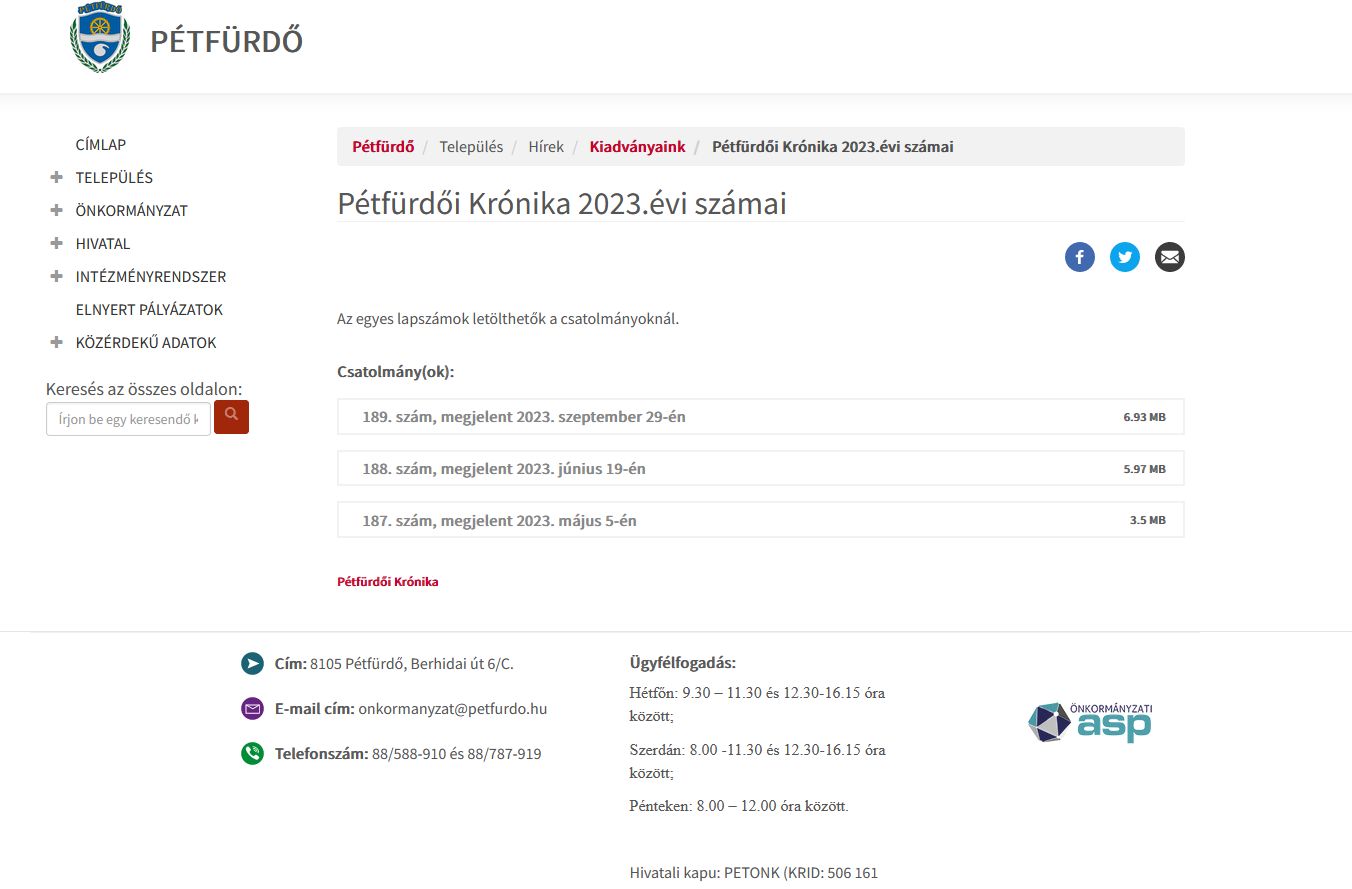 P�tf�rd�i kr�nika 2023.11.09.