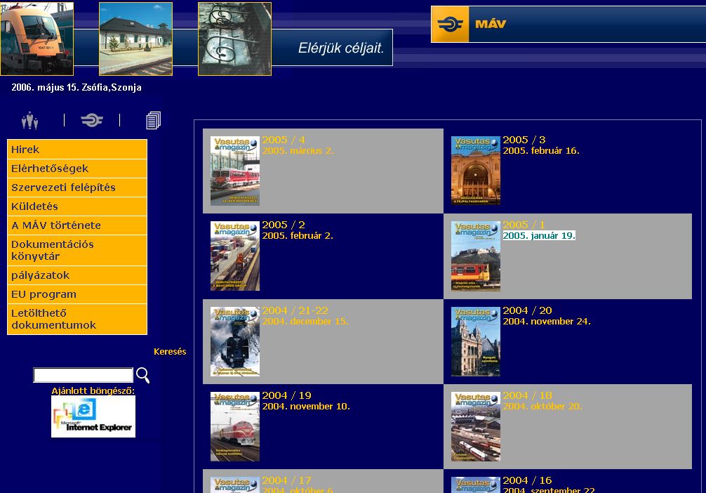 Vasutas Magazin, 2006-05-15