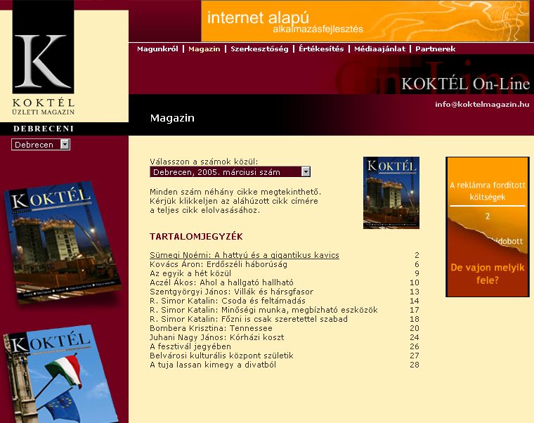 Kokt�l �zleti magazin, Debreceni, 2006-06-09