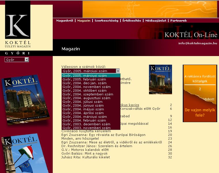 Kokt�l �zleti magazin, Gy�ri, 2006-06-12