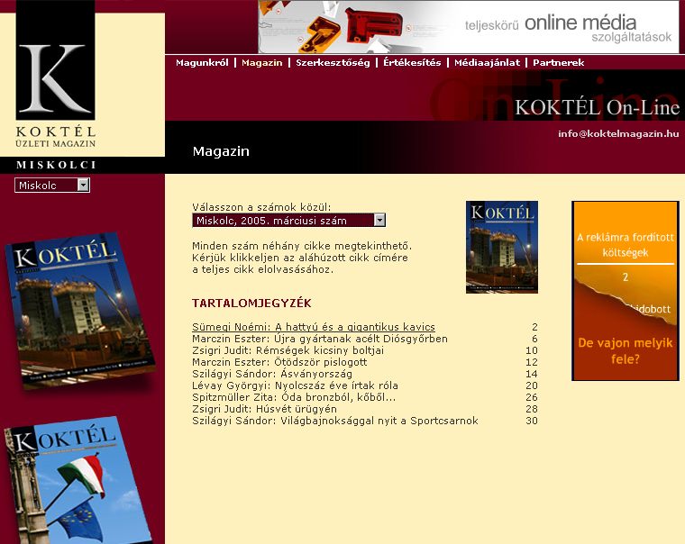 Kokt�l �zleti magazin, Miskolci, 2006-06-12