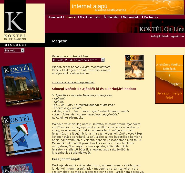 Kokt�l �zleti magazin, Miskolci, 2006-06-12