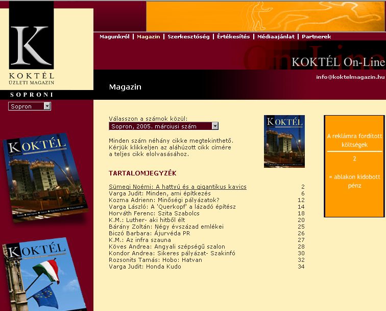 Kokt�l �zleti magazin, Soproni, 2006-06-12