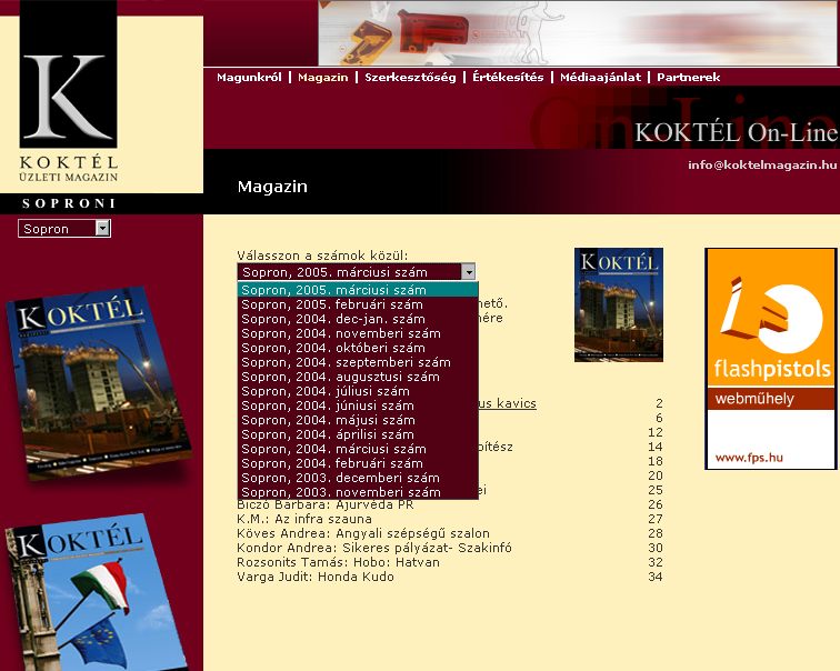 Kokt�l �zleti magazin, Soproni, 2006-06-12