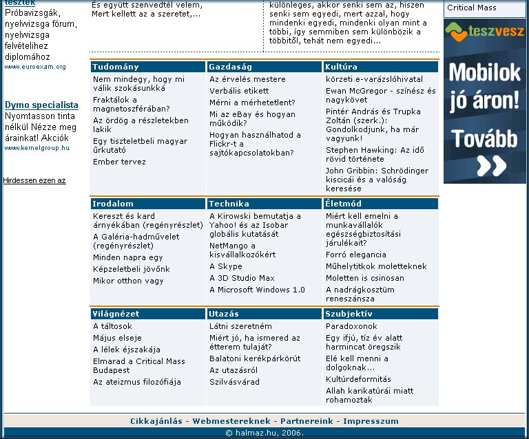 Halmaz 2006.10.02.