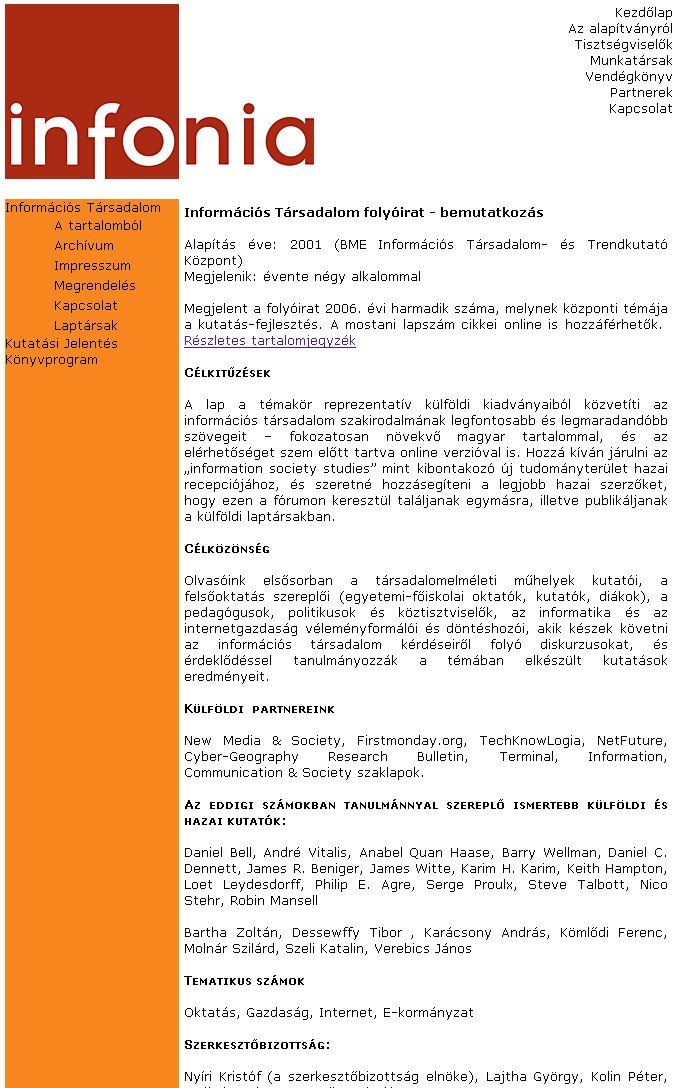 Inform�ci�s T�rsadalom 2006.11.28.