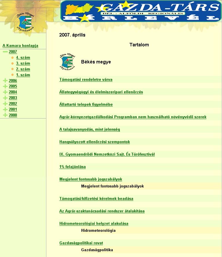 Gazda-T�rs d�l-alf�ldi region�lis h�rlev�l 2007.04.26.