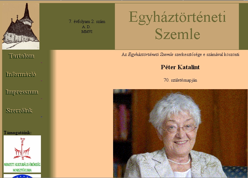 Egyh�zt�rt�neti szemle 2007.05.18.