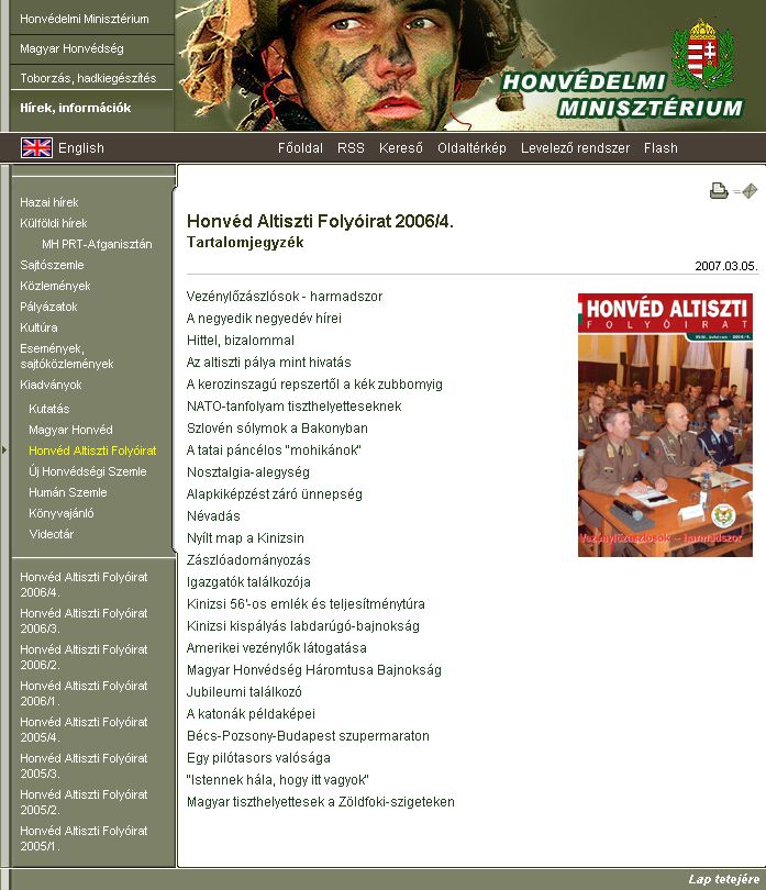Honv�d Altiszti Foly�irat 2007.05.22.