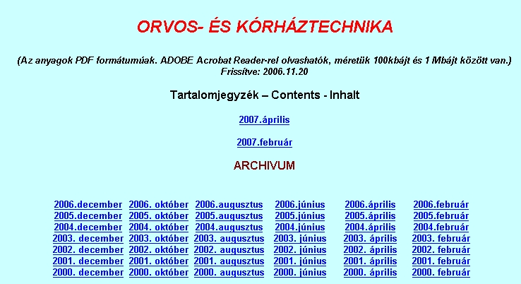 Orvos- �s K�rh�ztechnika 2007.12.04.