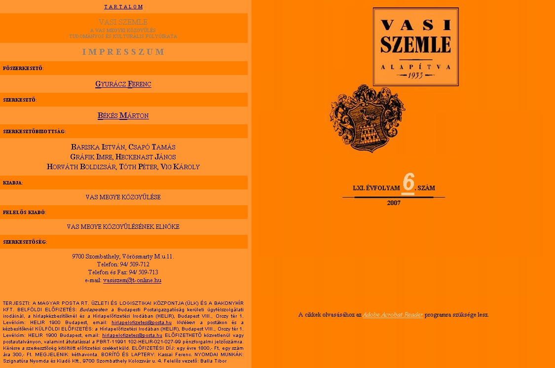 Vasi Szemle 2008.01.30.