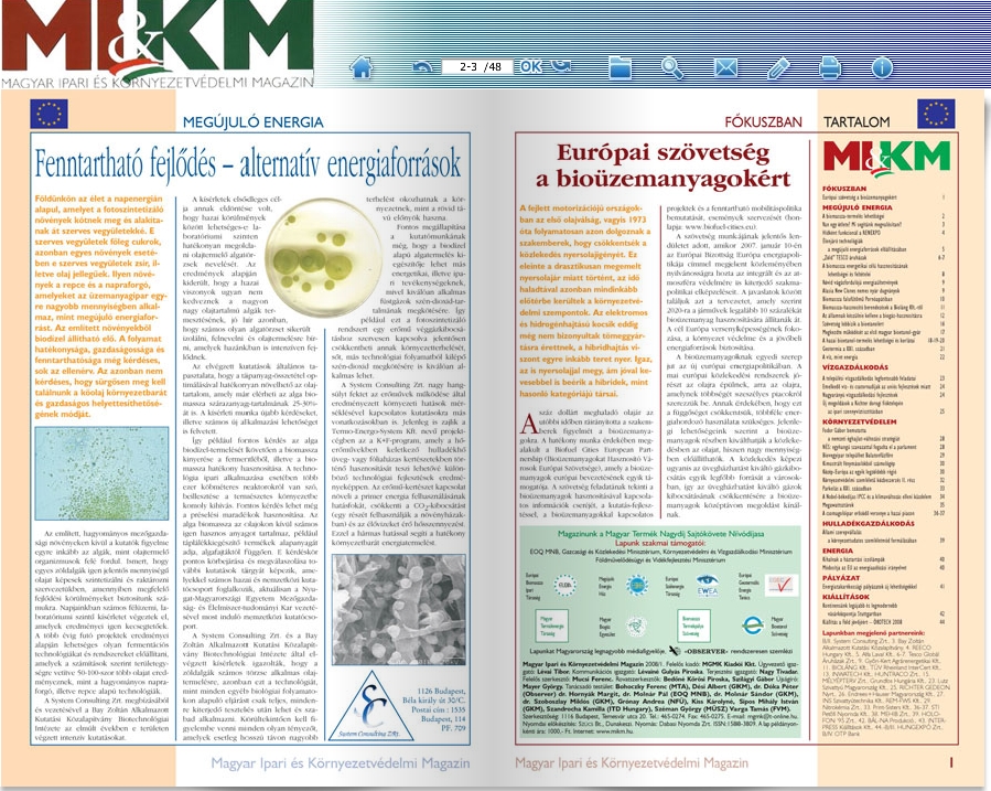 Magyar Ipari �s K�rnyezetv�delmi Magazin 2008.06.27.