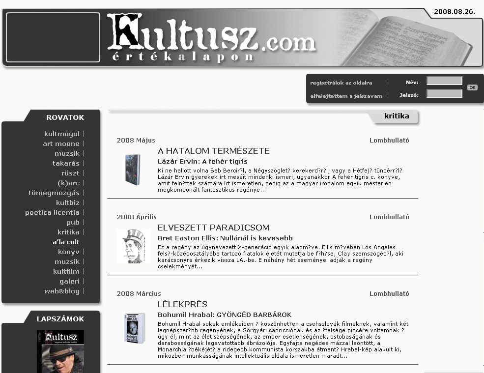Kultusz Magazin 2008.08.26