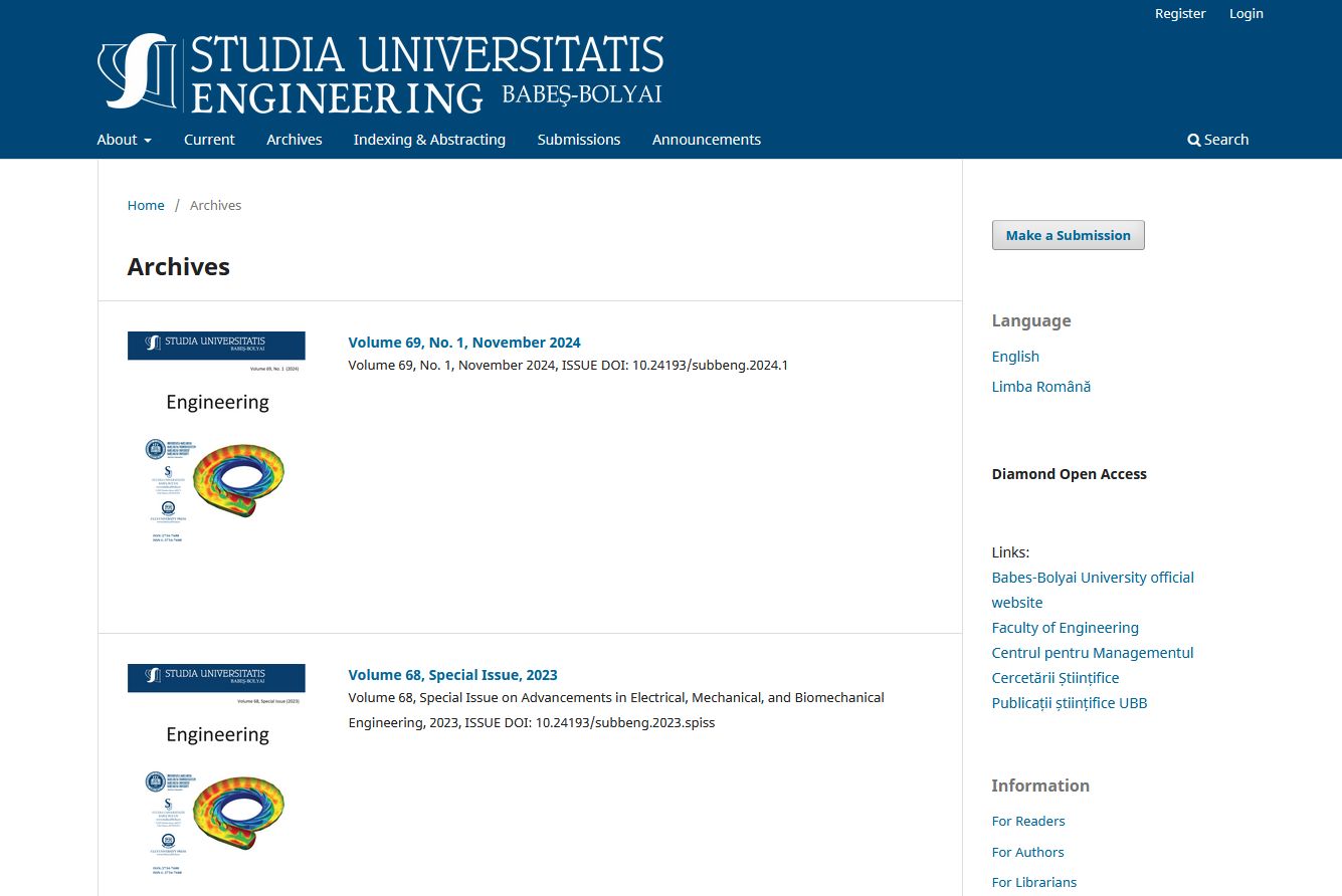 Studia Universitatis Babe�-Bolyai Engineering 2025.10.14.
