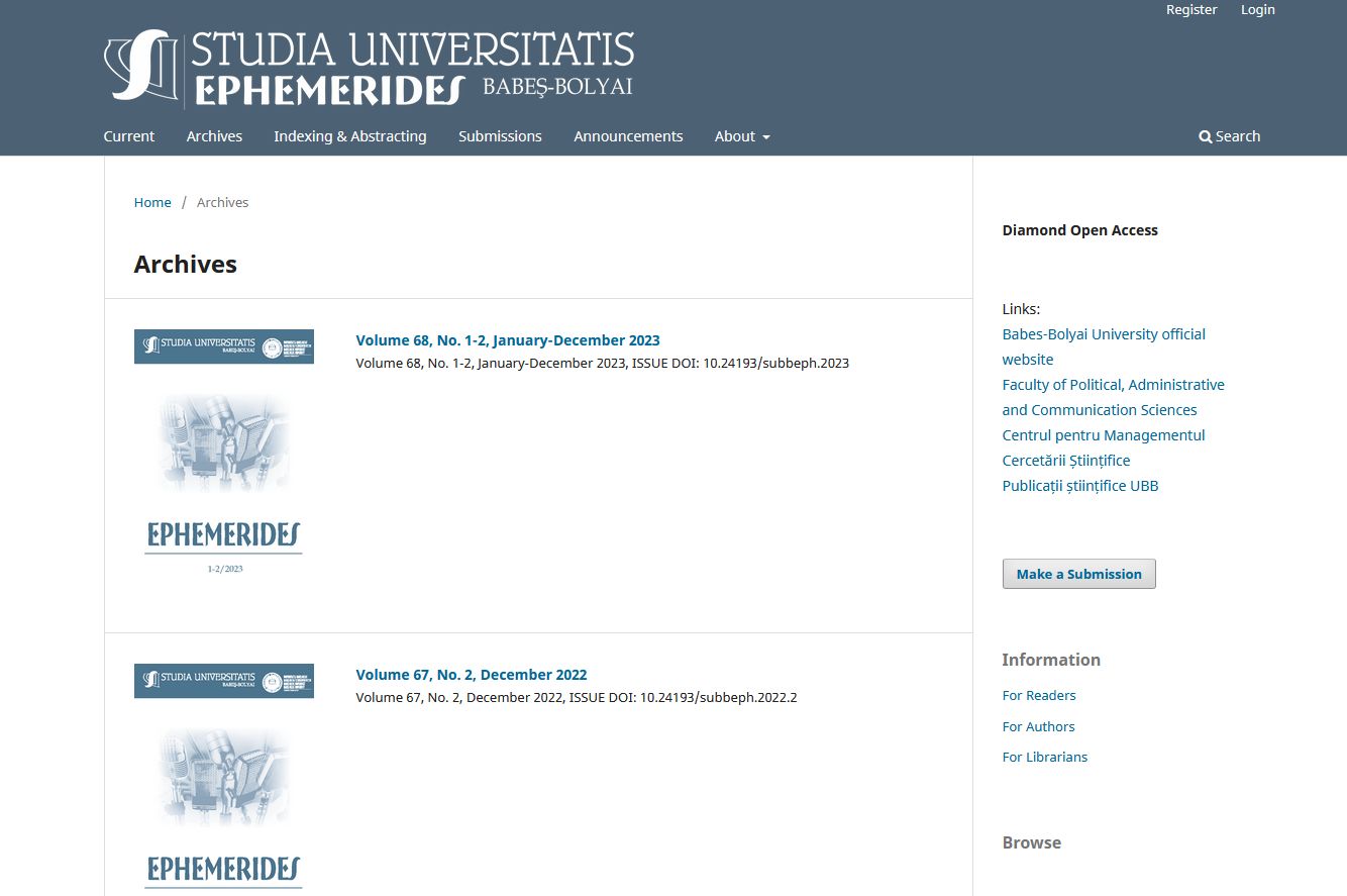 Studia Universitatis Babe�-Bolyai. Ephemerides 2025.10.14.