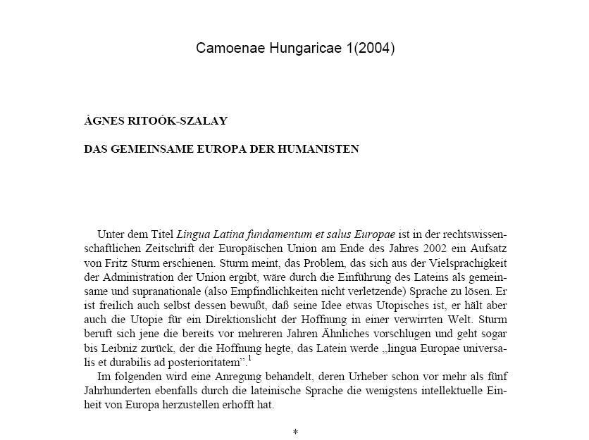 Camoenae Hungaricae 2009.01.28.