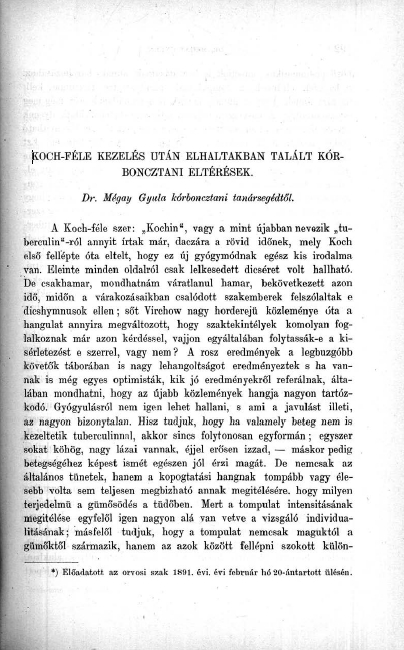 �rtes�t� az Erd�lyi M�zeum-Egylet Orvos-Term�szettudom�nyi Szakoszt�ly�b�l I. Orvosi Szak 2009.02.02.