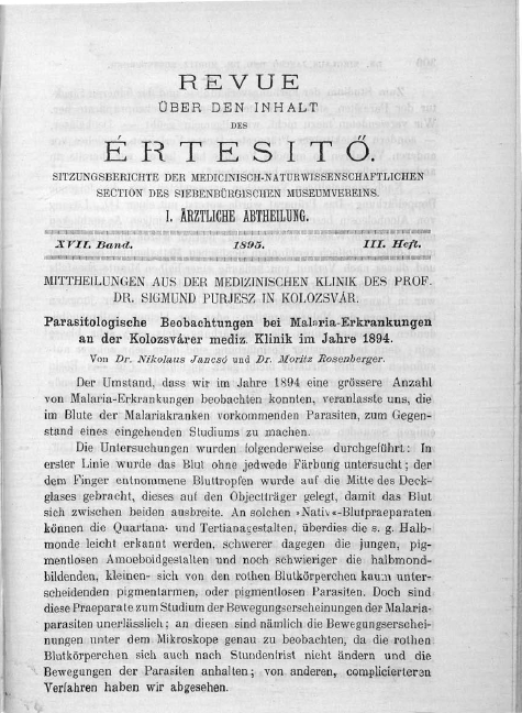 �rtes�t� az Erd�lyi M�zeum-Egylet Orvos-Term�szettudom�nyi Szakoszt�ly�b�l I. Orvosi Szak 2009.02.02.