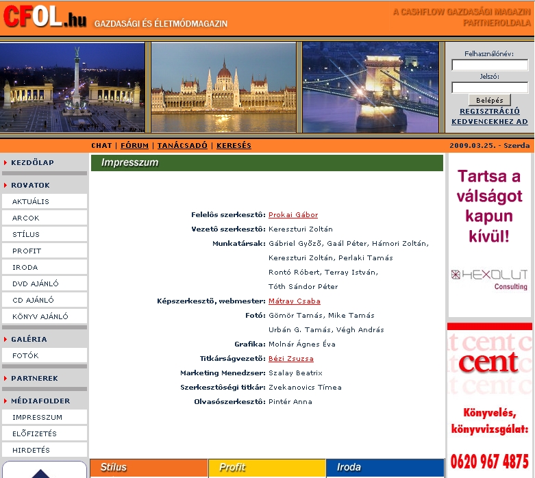CFOL.hu - gazdas�gi �s �letm�d magazin 2009.03.25.
