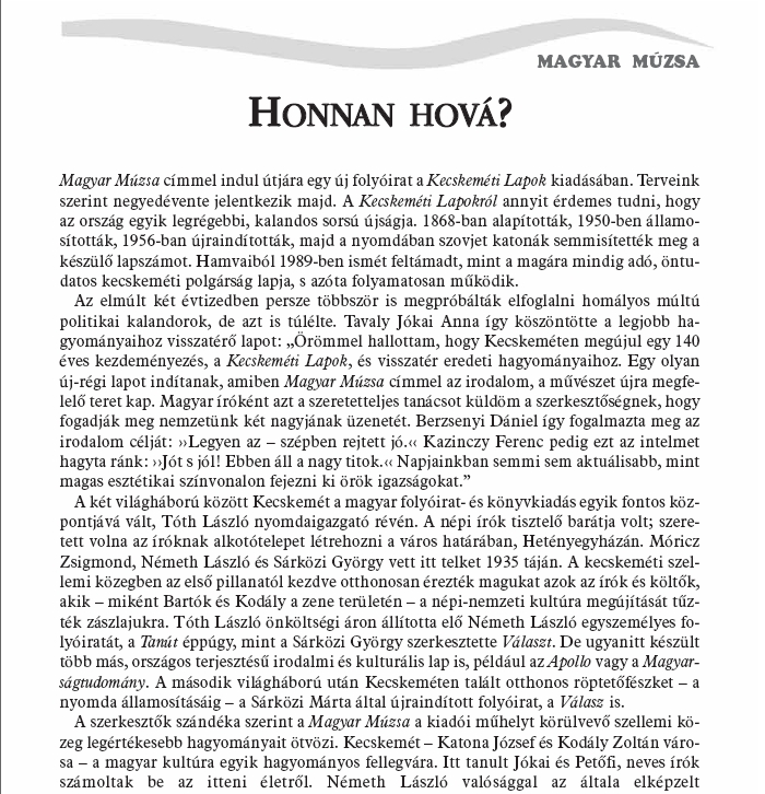 Magyar M�zsa 2009.04.01.