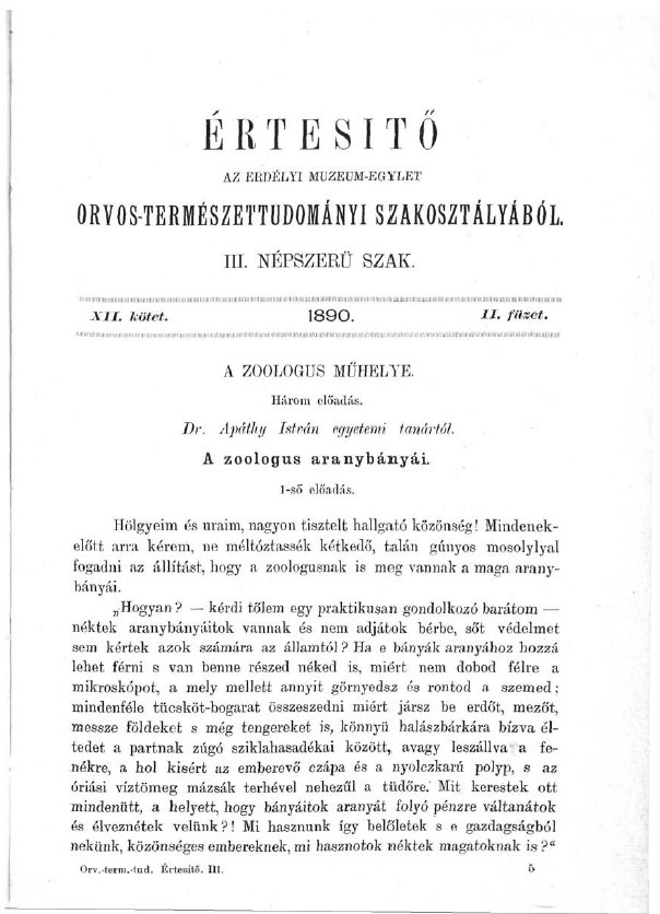 �rtes�t� az Erd�lyi M�zeum-Egylet Orvos-Term�szettudom�nyi Szakoszt�ly�b�l III. N�pszer� Szak 2009.06.30.