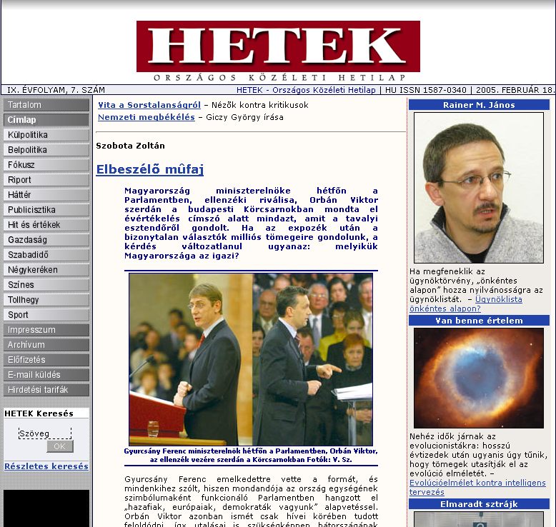 Hetek, 2005-11-08