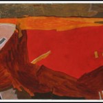 Az ember &eacute;s a h&aacute;z &ndash; A/76/29 (olaj, farost, 70&times;235 cm, Miskolc, Herman Ott&oacute; M&uacute;zeum)