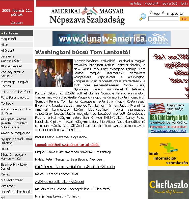 Amerikai Magyar N�pszava Szabads�g 2008.02.22.