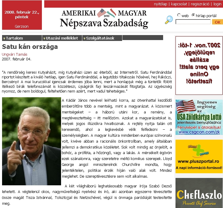 Amerikai Magyar N�pszava Szabads�g 2008.02.22.